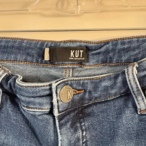 🦋 KUT FROM THE KLOTH Crop Dark Wash Rachael Fab Ab Mom Jeans 16 High Rise Short