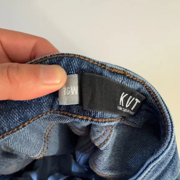🦋 KUT FROM THE KLOTH Crop Dark Wash Rachael Fab Ab Mom Jeans 16 High Rise Short