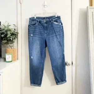 🦋 KUT FROM THE KLOTH Crop Dark Wash Rachael Fab Ab Mom Jeans 16 High Rise Short