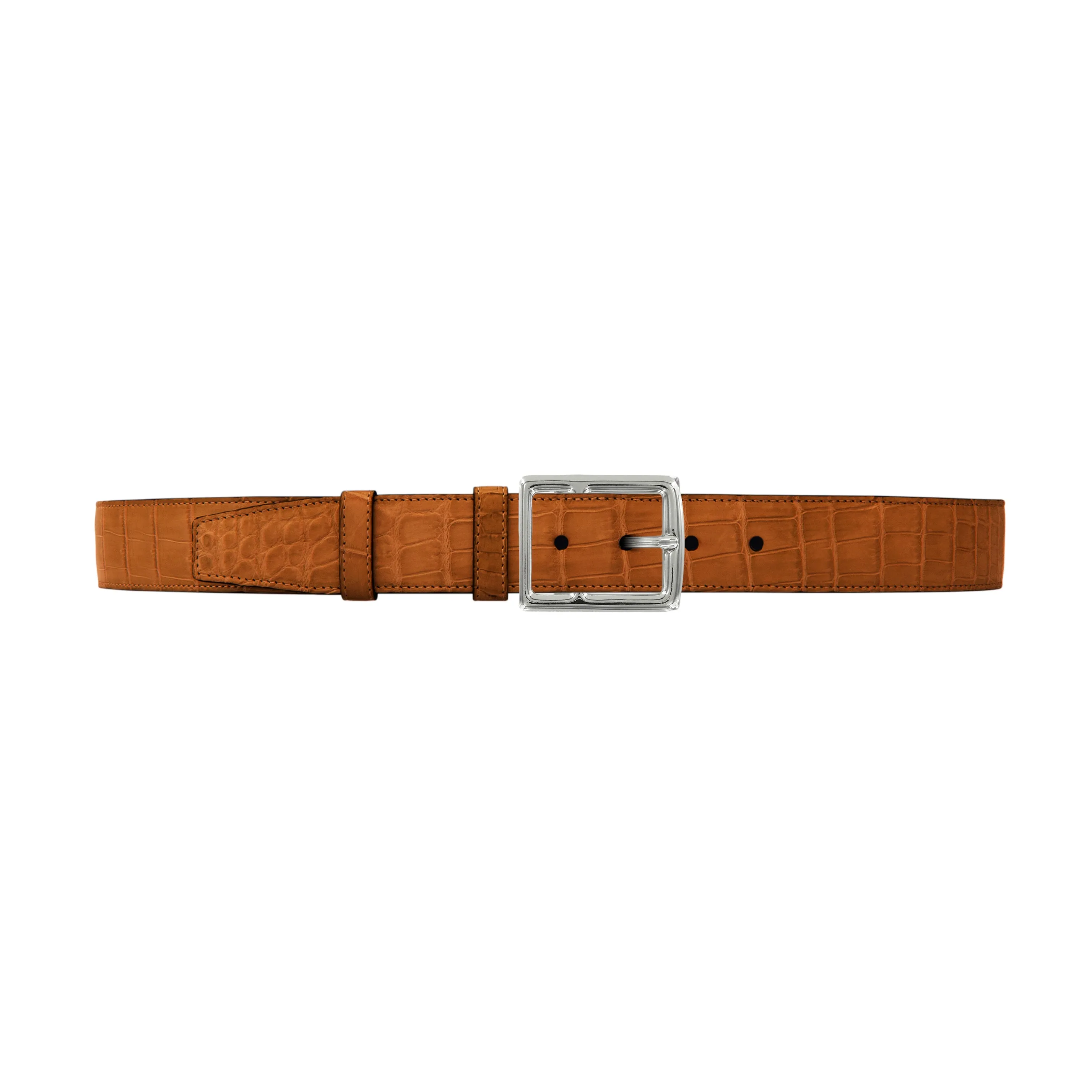 1 1/2" Dark Sand Classic Belt with Crawford Casual Buckle in Polished Nickel