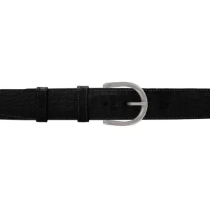 1 1/2" Raven Classic Belt with Denver Casual Buckle in Matt Nickel