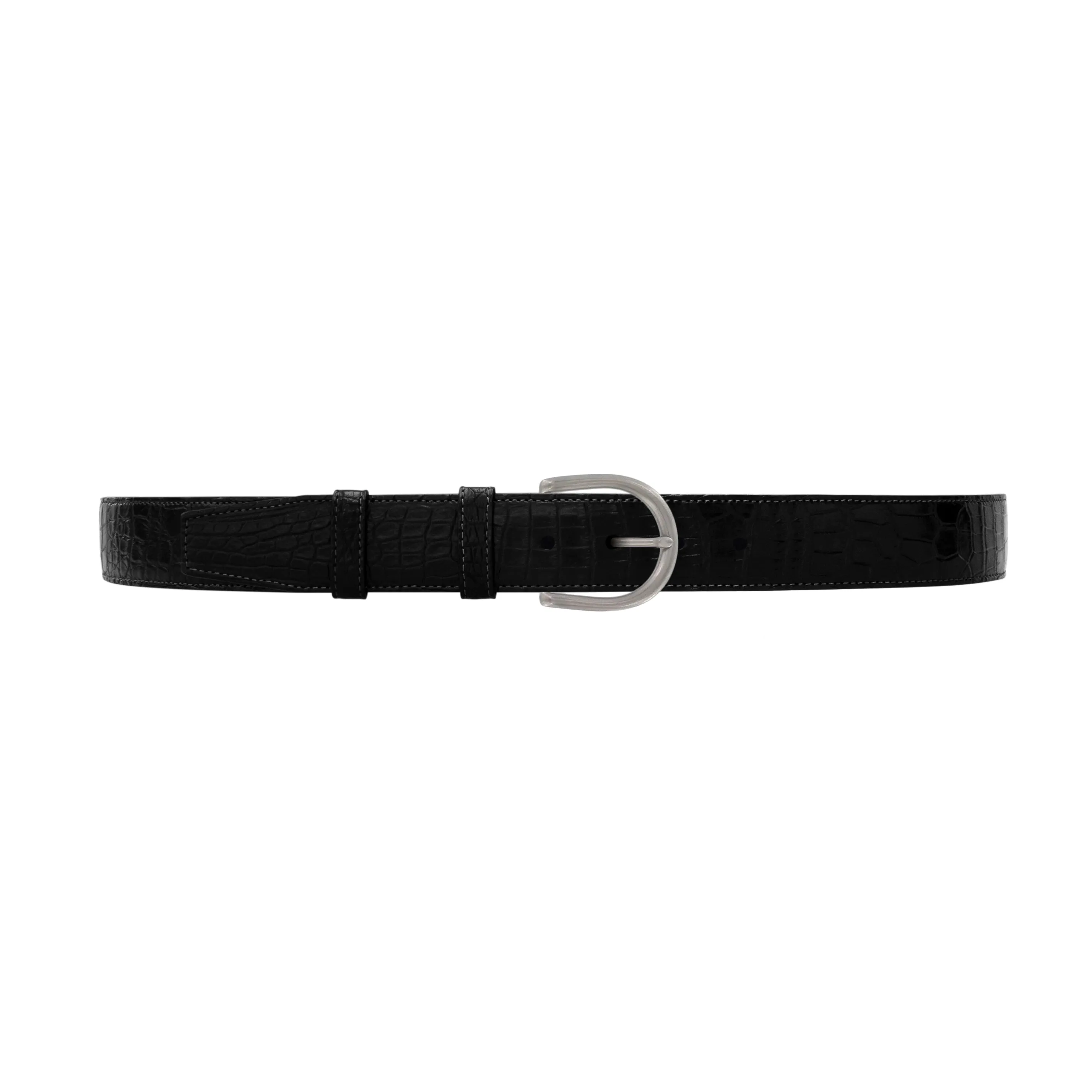 1 1/2" Raven Classic Belt with Denver Casual Buckle in Matt Nickel