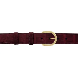 1 1/4" Burgundy Seasonal Belt with Denver Casual Buckle in Brass