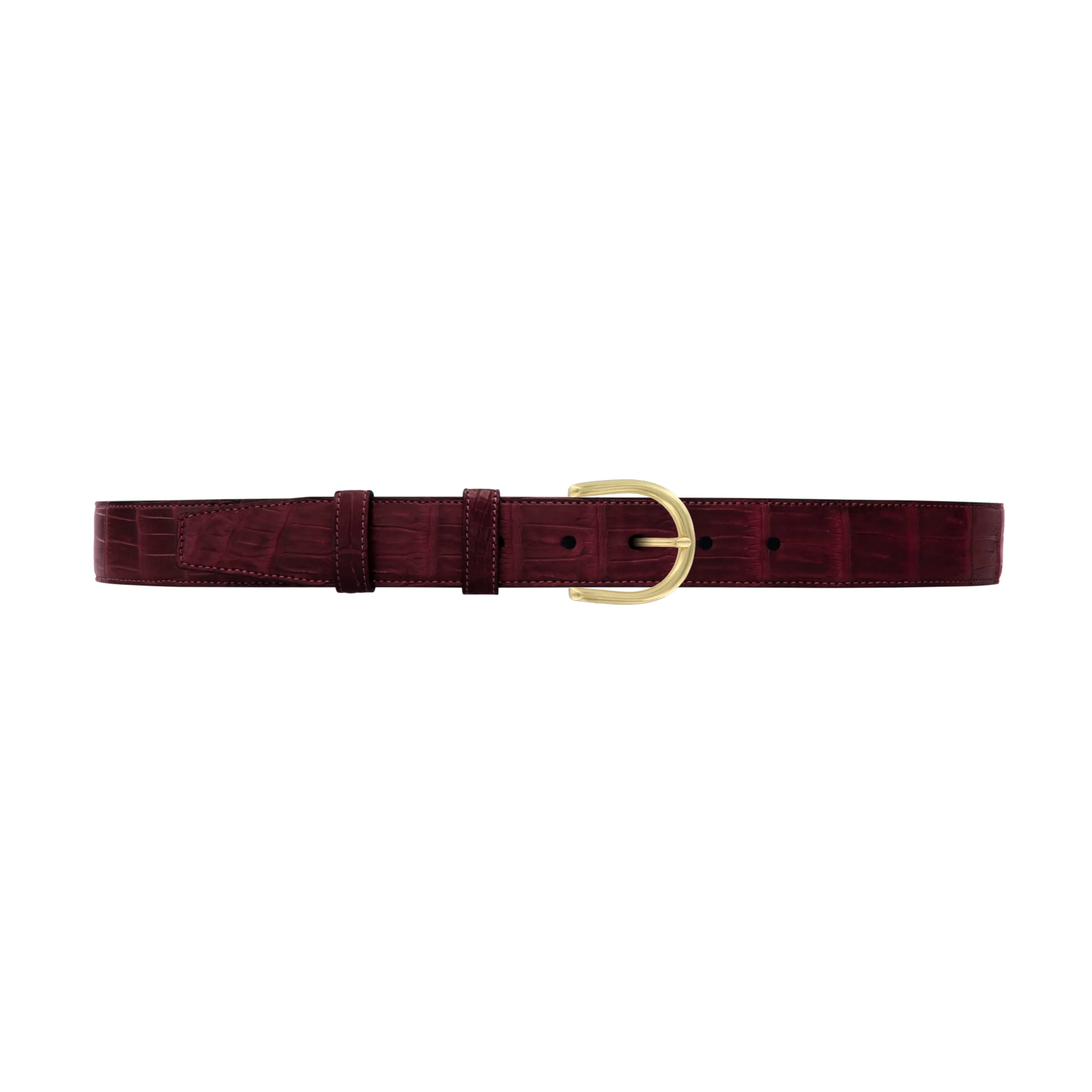 1 1/4" Burgundy Seasonal Belt with Denver Casual Buckle in Brass