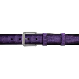 1 1/4" Eggplant Patina Belt with Austin Casual Buckle in Matt Nickel