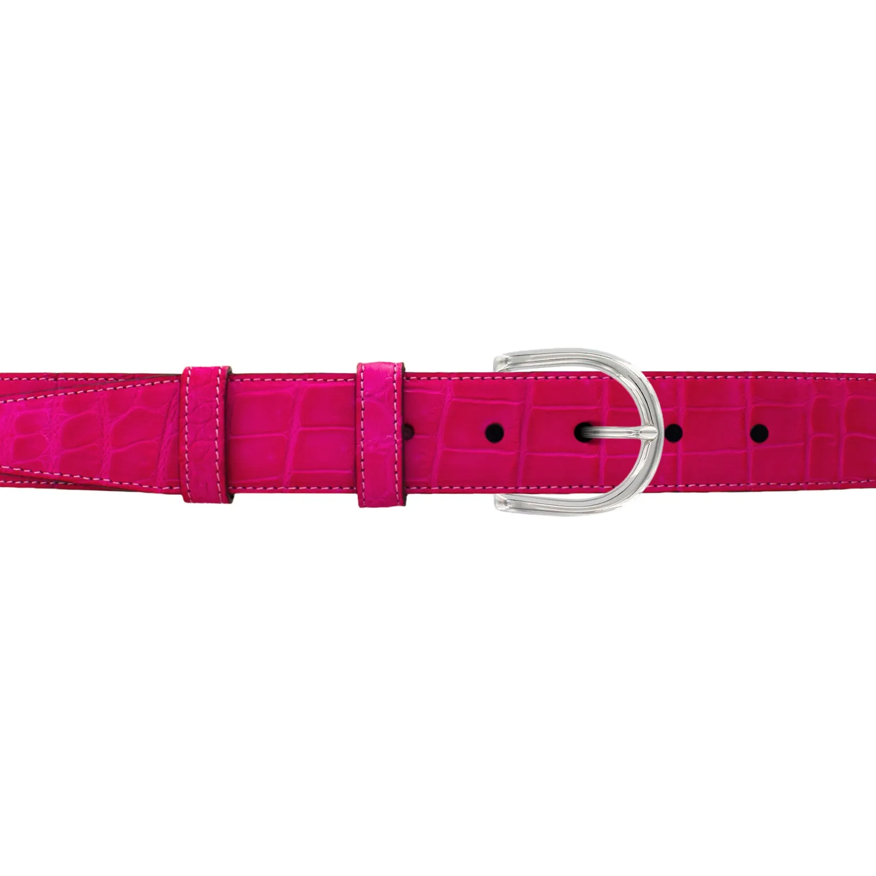 1 1/4" Fuchsia Seasonal Belt with Denver Casual Buckle in Polished Nickel