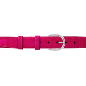1 1/4" Fuchsia Seasonal Belt with Denver Casual Buckle in Polished Nickel