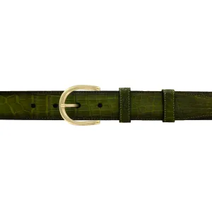 1 1/4" Pine Patina Belt with Denver Casual Buckle in Brass