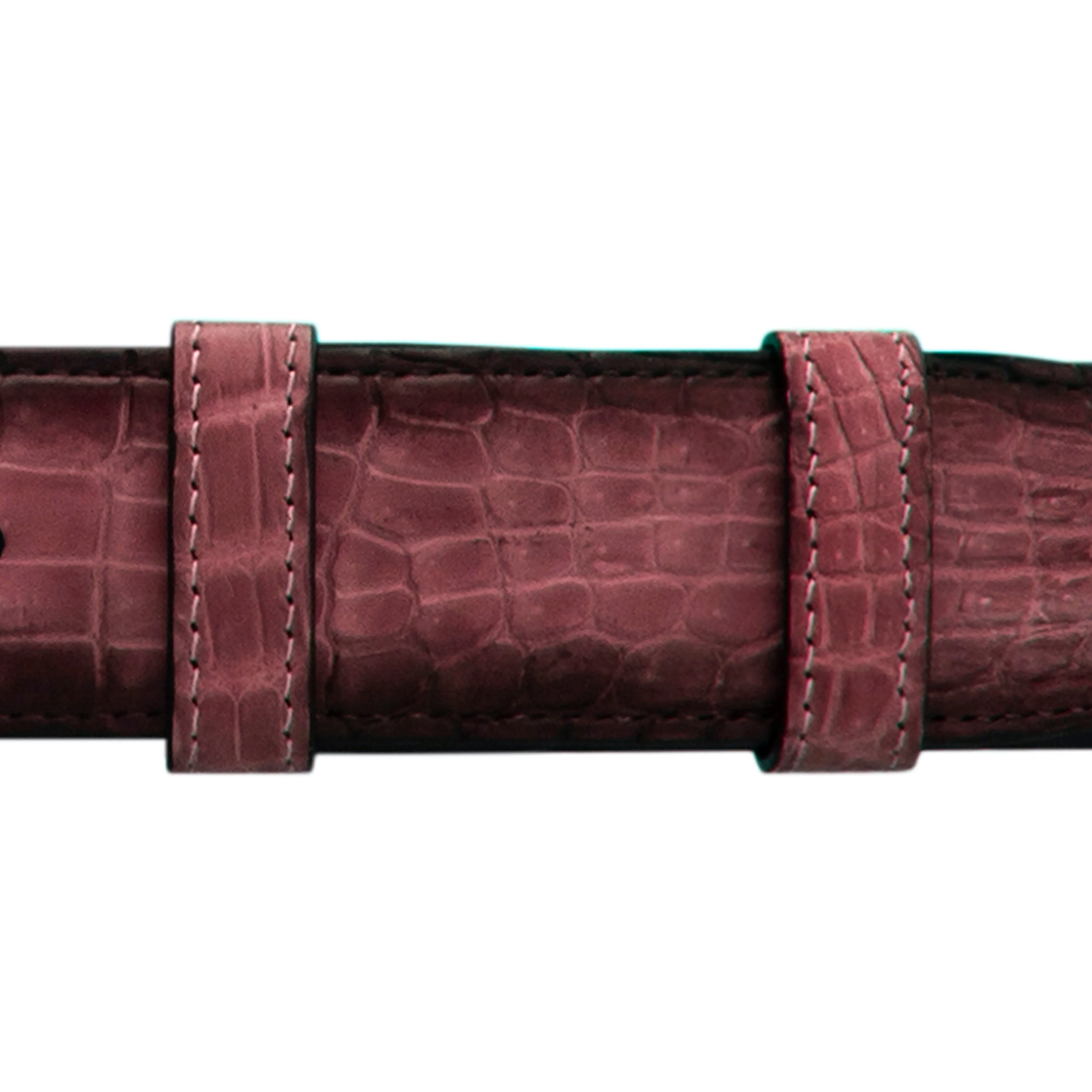 1 1/4" Rosewood Patina Belt with Winston Dress Buckle in Matt Nickel