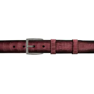 1 1/4" Rosewood Patina Belt with Winston Dress Buckle in Matt Nickel