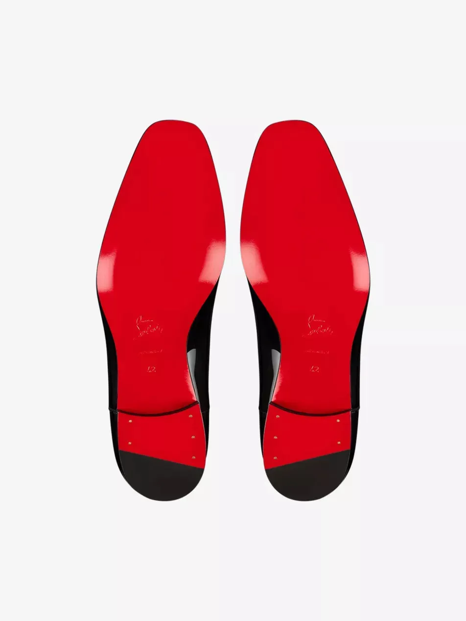 $1,050 CHRISTIAN LOUBOUTIN - *GREG ON* Black Patent Leather Loafers - 12.5 US (45.5)