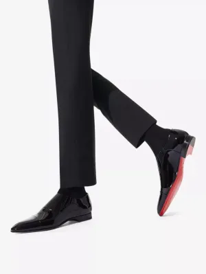 $1,050 CHRISTIAN LOUBOUTIN - *GREG ON* Black Patent Leather Loafers - 9.5 US (42.5 EU)