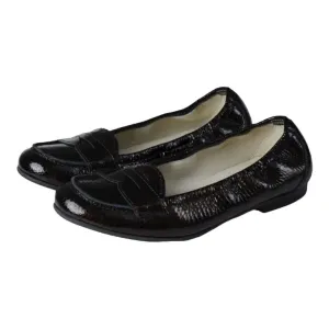 1177 - Brown Patent Leather Flat Loafer for Girl by London Kids