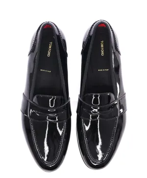 $1,790 TOM FORD - Black PATENT LEATHER Tuxedo Dress Loafers - 9 US (8.5 Tom Ford)