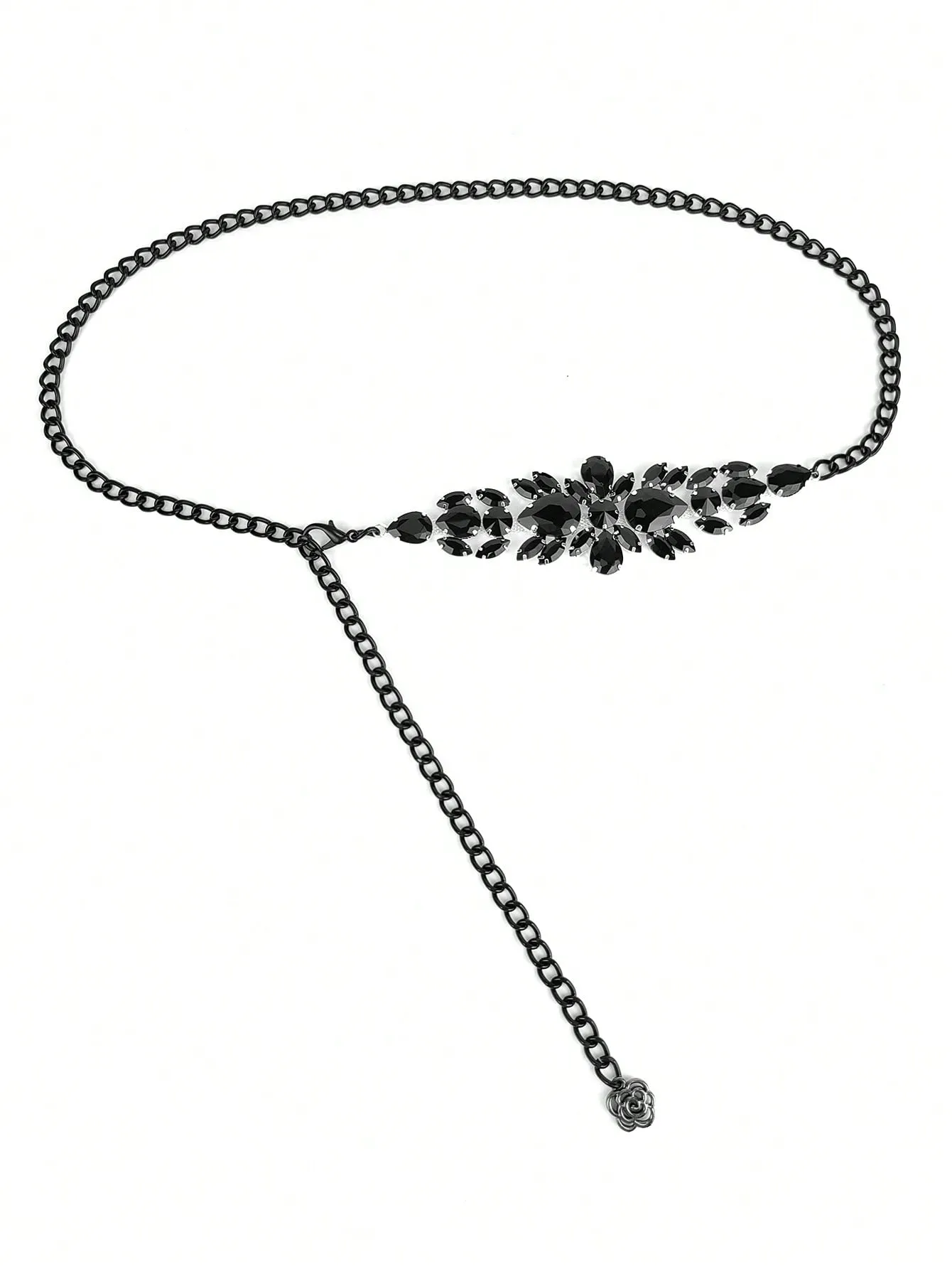 1pc Chain Belt With Rhinestones Inlaid