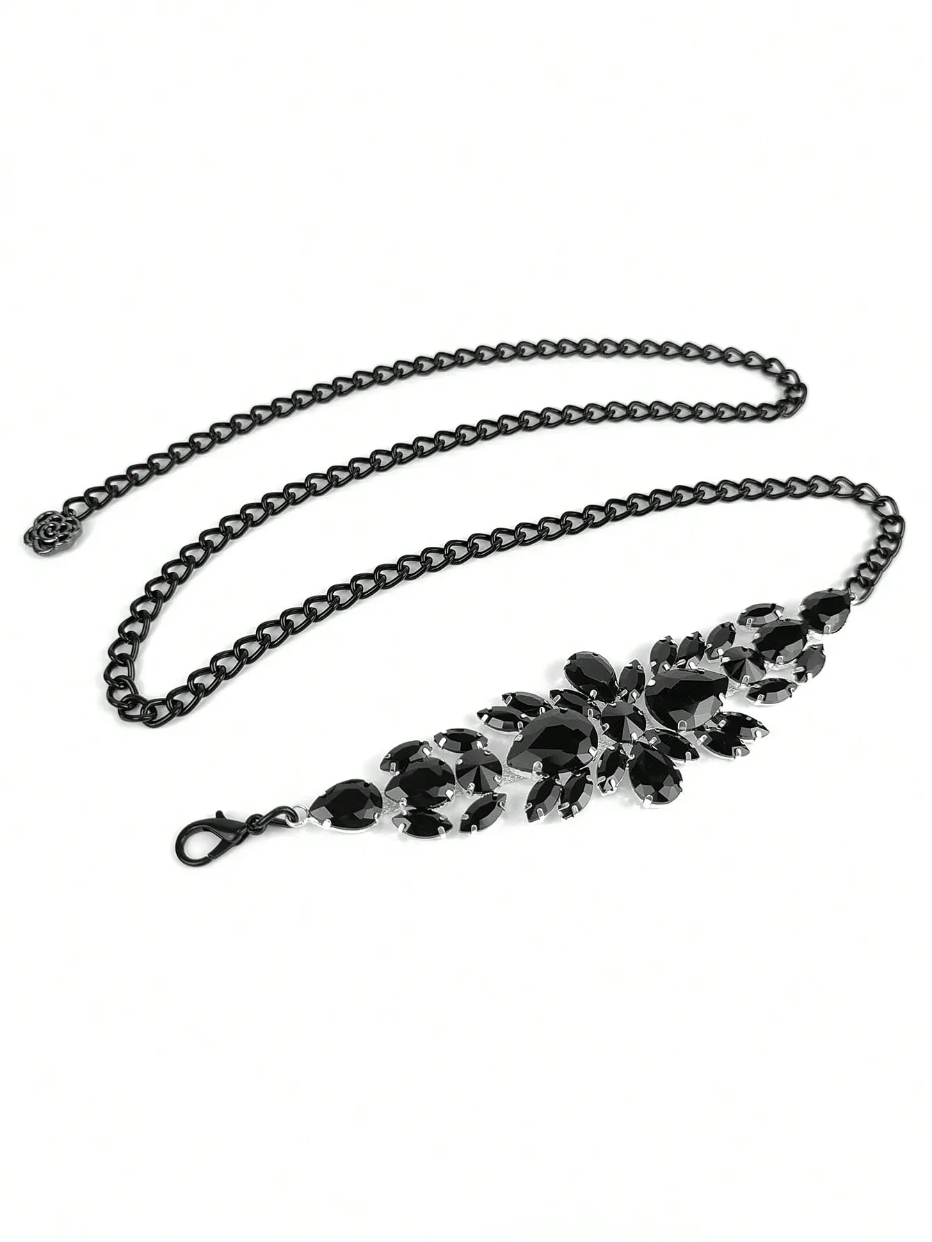 1pc Chain Belt With Rhinestones Inlaid