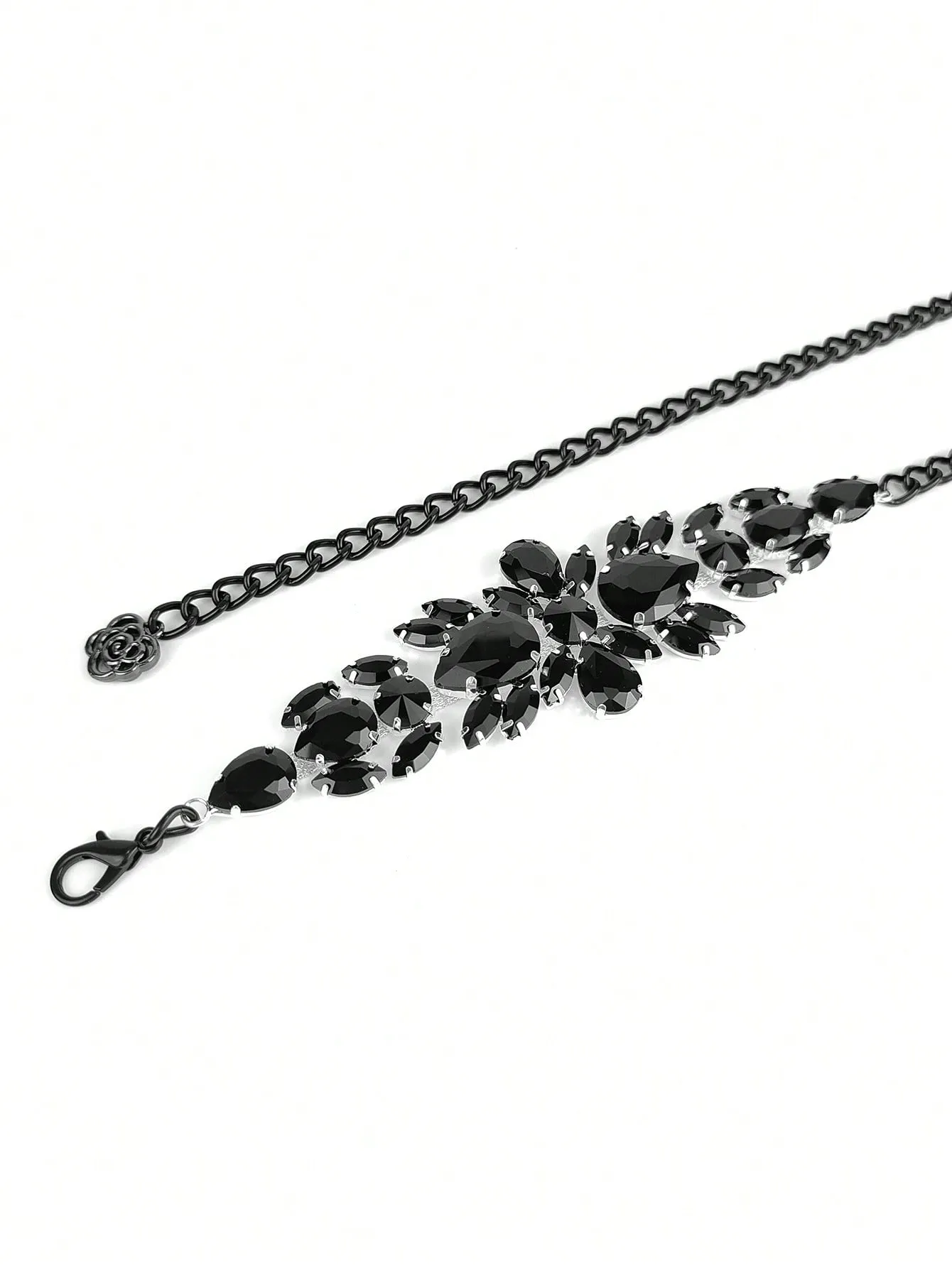 1pc Chain Belt With Rhinestones Inlaid