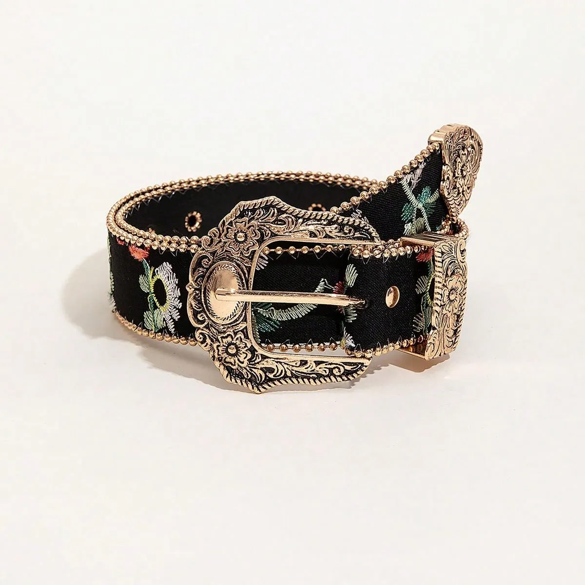1pc Floral Pattern Buckle Belt