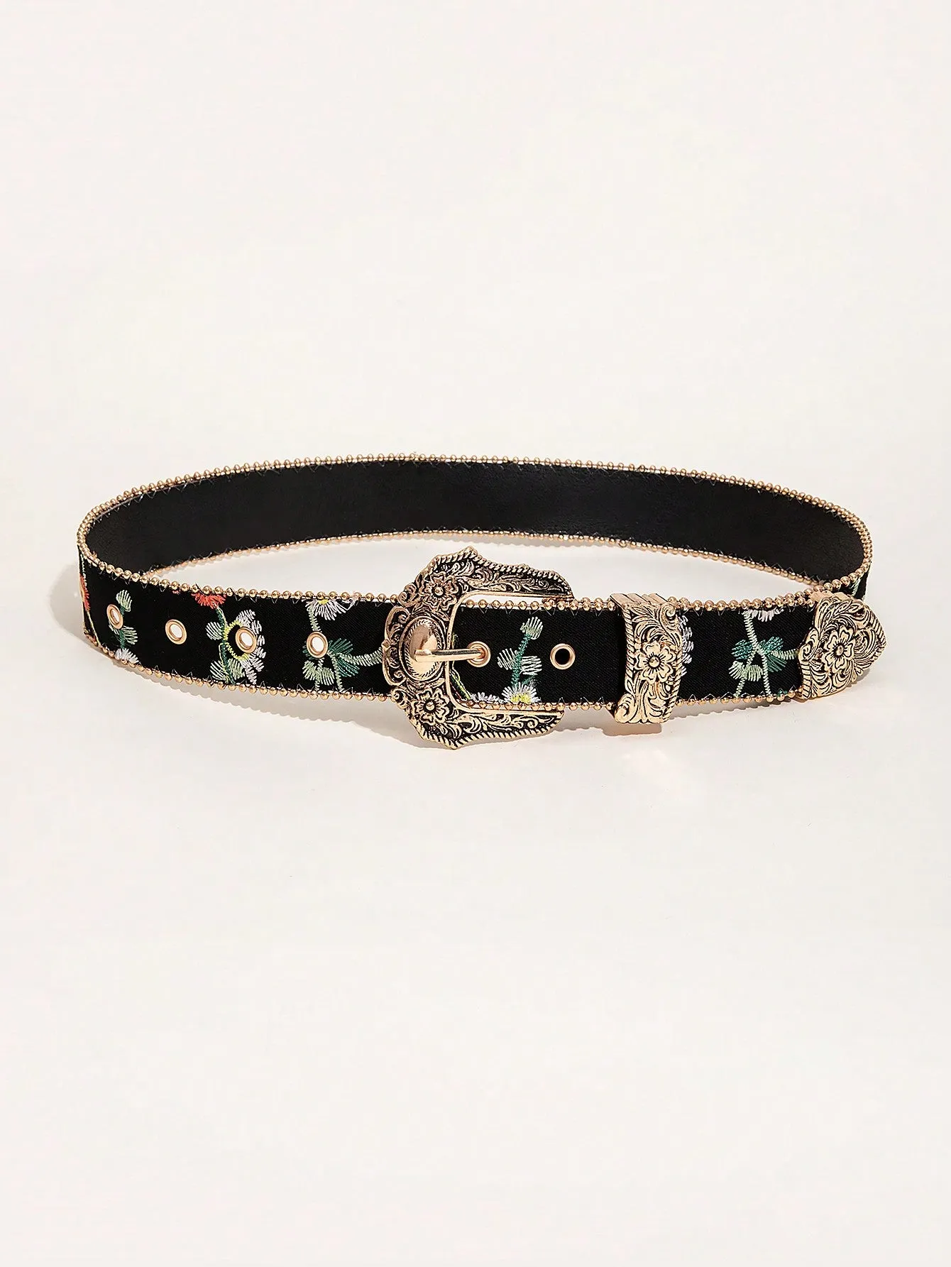 1pc Floral Pattern Buckle Belt