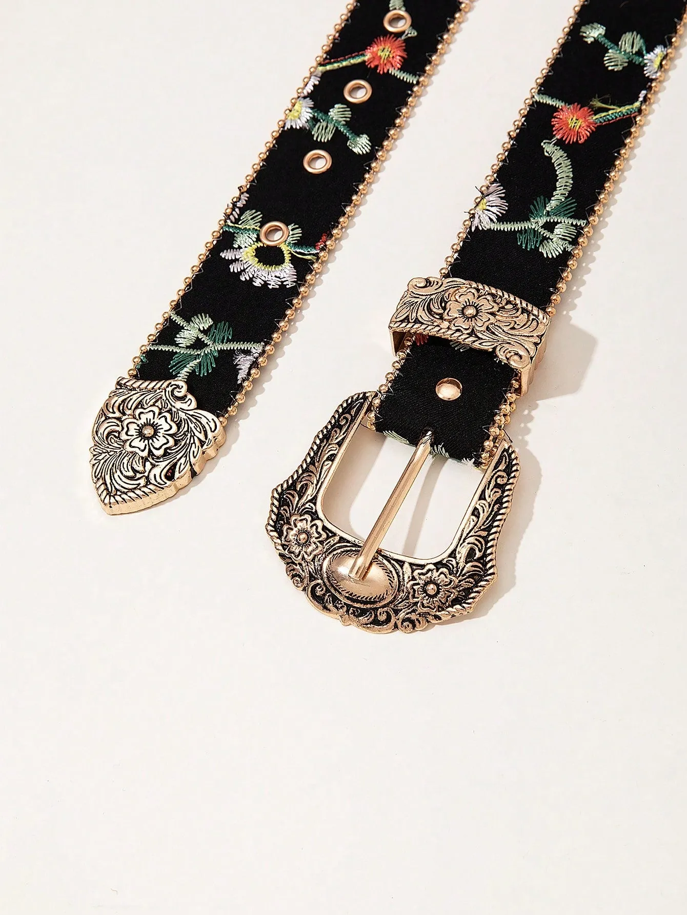1pc Floral Pattern Buckle Belt