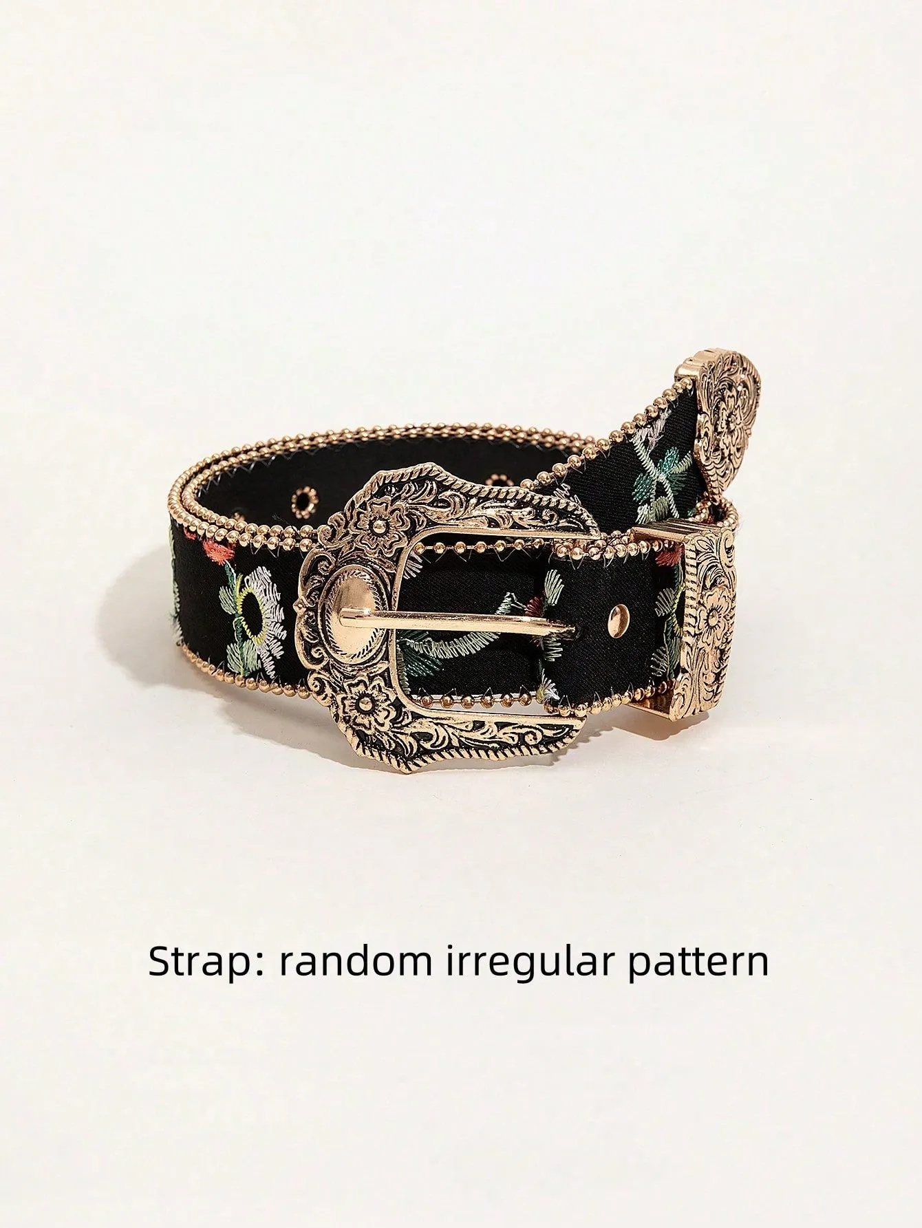 1pc Floral Pattern Buckle Belt