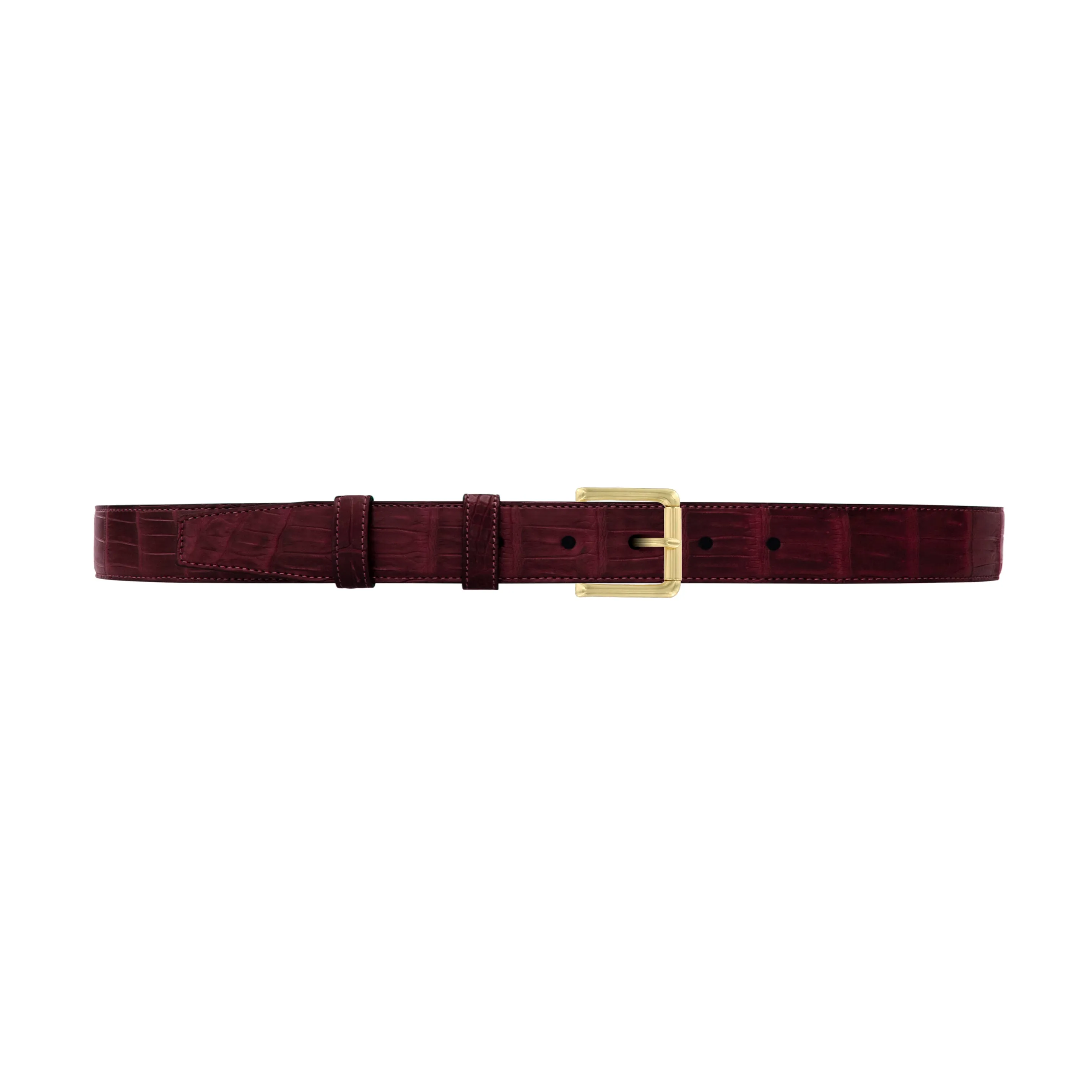 1" Burgundy Seasonal Belt with Austin Casual Buckle in Brass