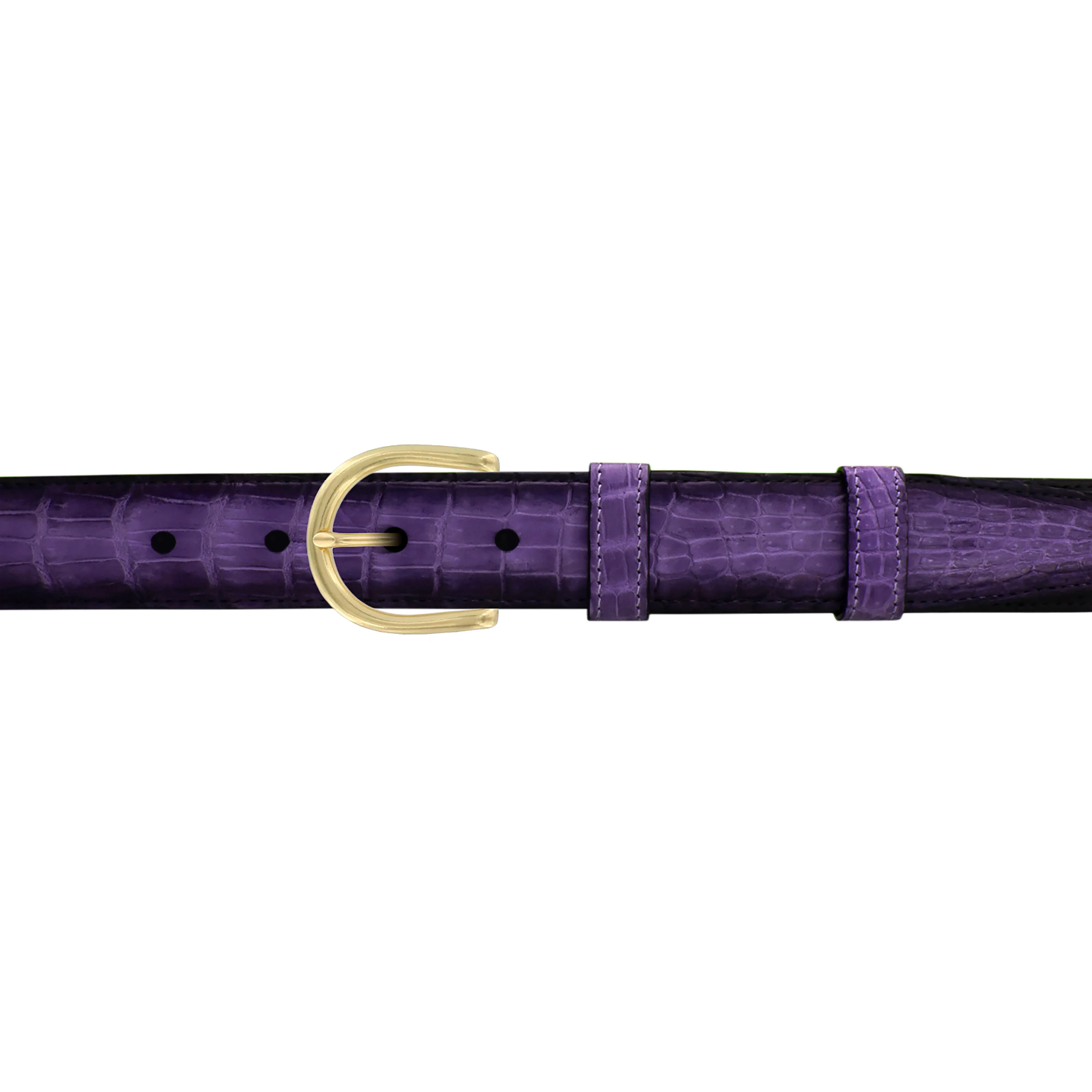 1" Eggplant Patina Belt with Denver Casual Buckle in Brass