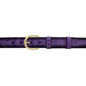 1" Eggplant Patina Belt with Denver Casual Buckle in Brass