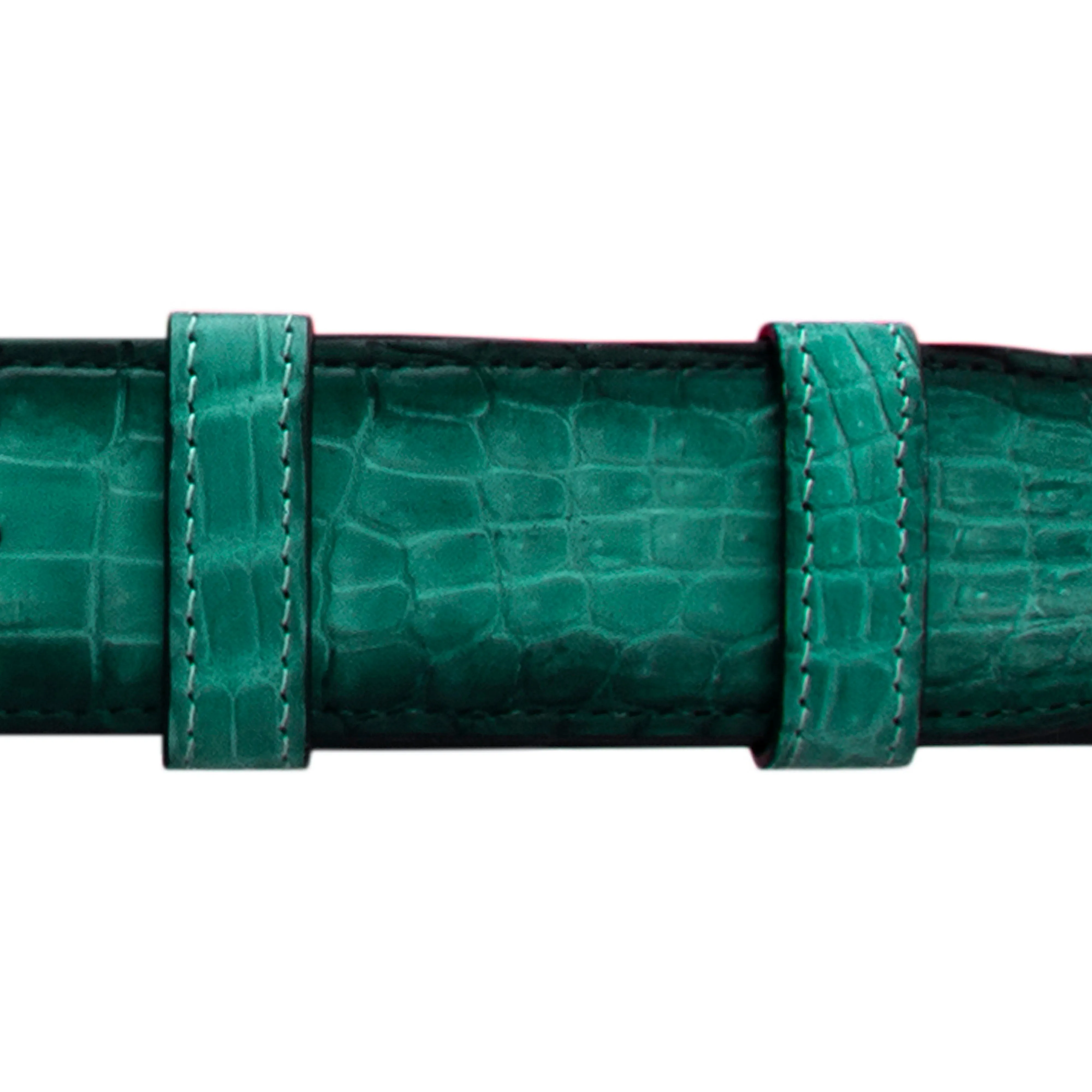 1" Ocean Patina Belt with Denver Casual Buckle in Polished Nickel