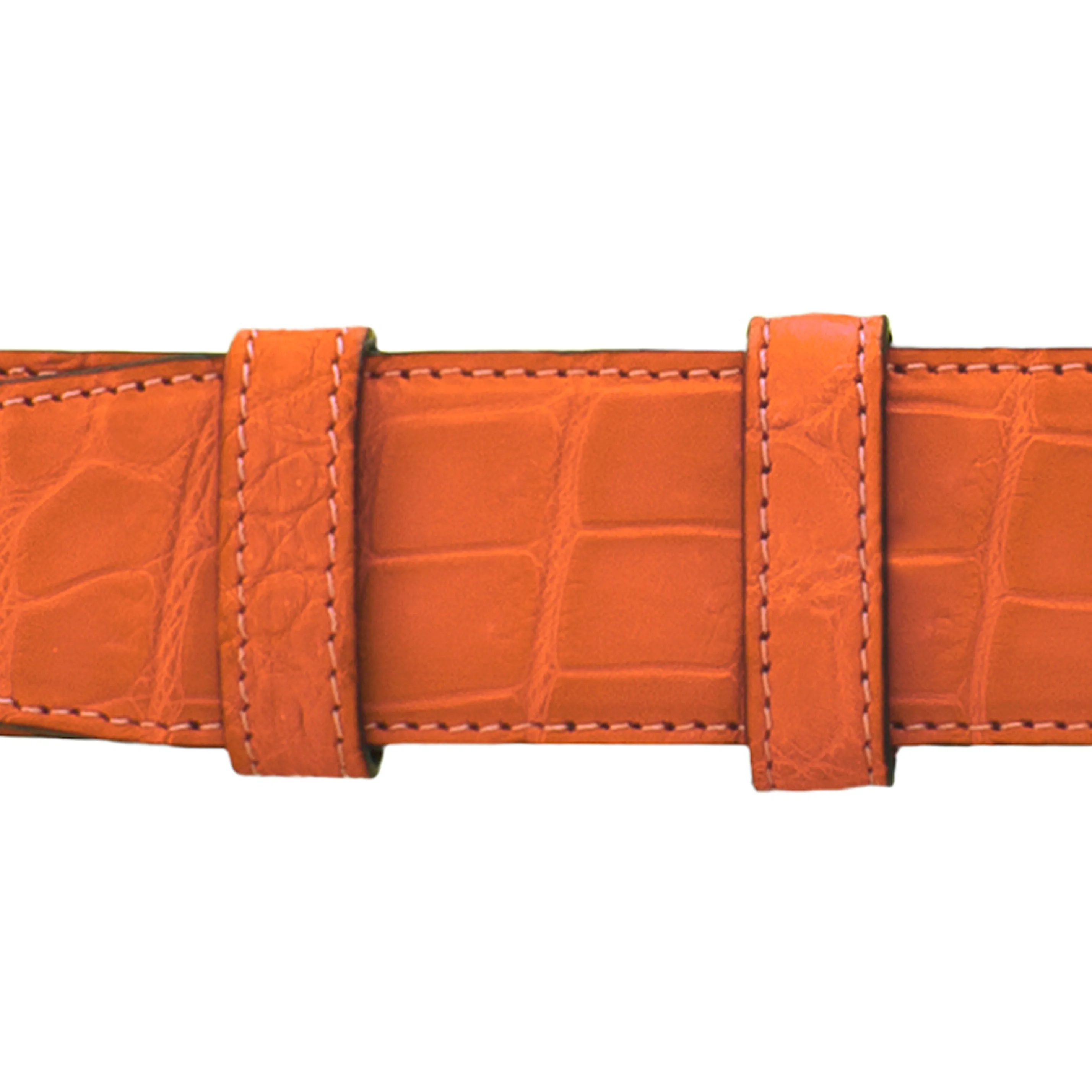 1" Orange Seasonal Belt with Denver Casual Buckle in Brass