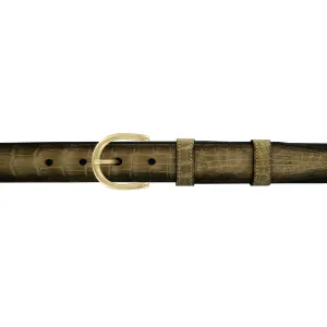 1" Peanut Patina Belt with Denver Casual Buckle in Brass