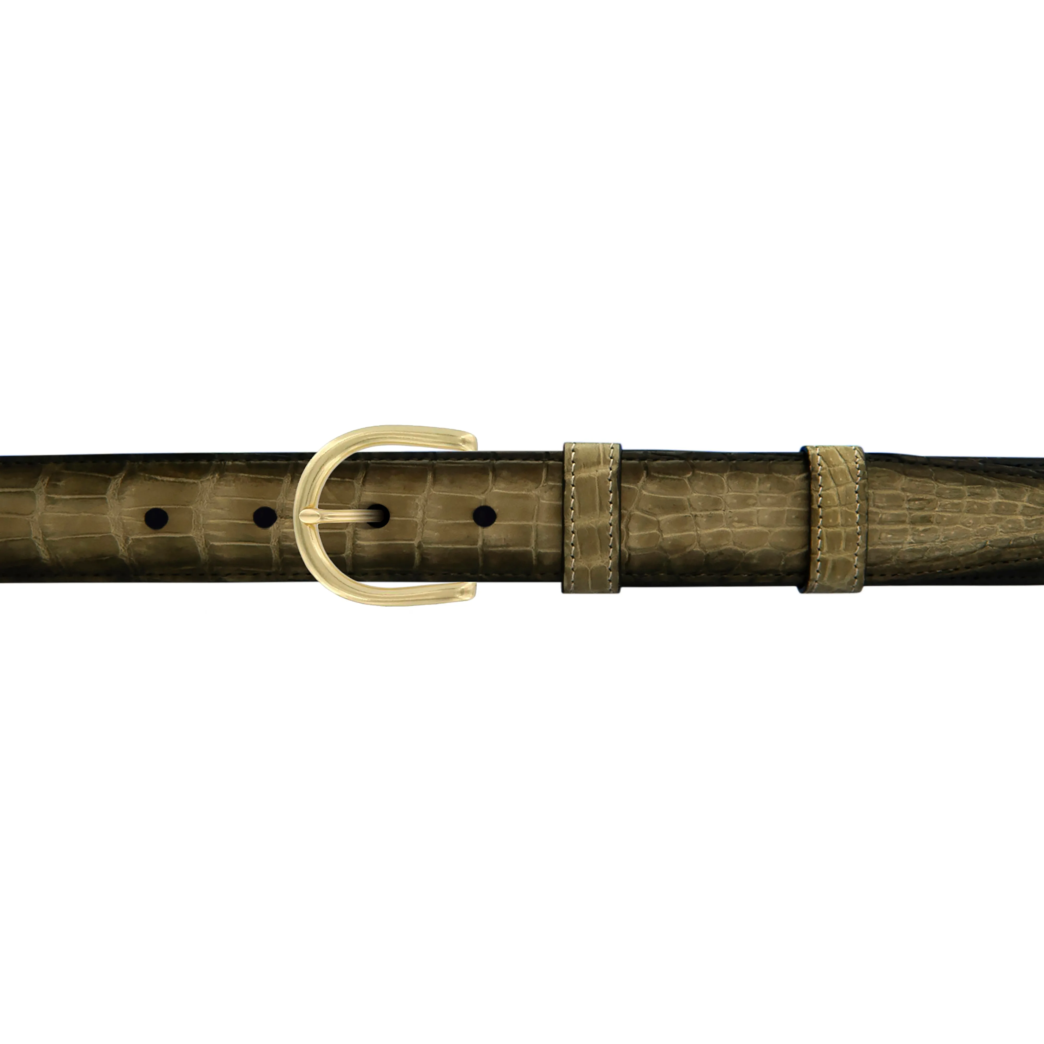 1" Peanut Patina Belt with Denver Casual Buckle in Brass