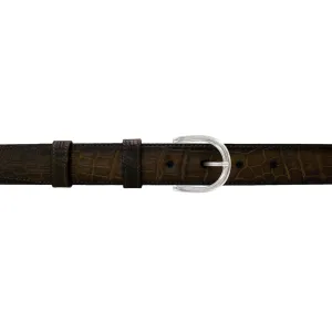 1" Walnut Patina Belt with Denver Casual Buckle in Polished Nickel
