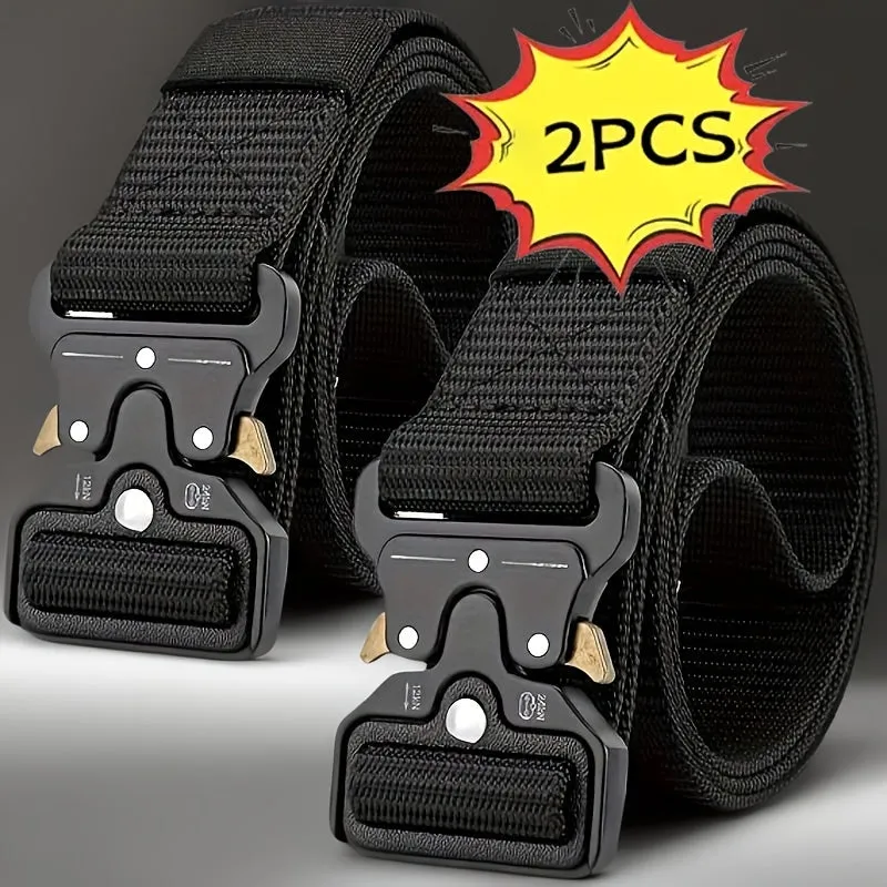 2 Pack FLAGIA Adjustable Quick Release Belts Casual Sports Style