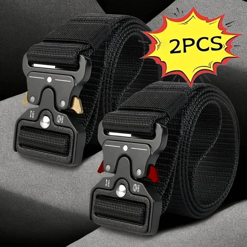 2 Pack FLAGIA Adjustable Quick Release Belts Casual Sports Style