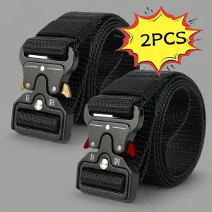 2 Pack FLAGIA Adjustable Quick Release Belts Casual Sports Style