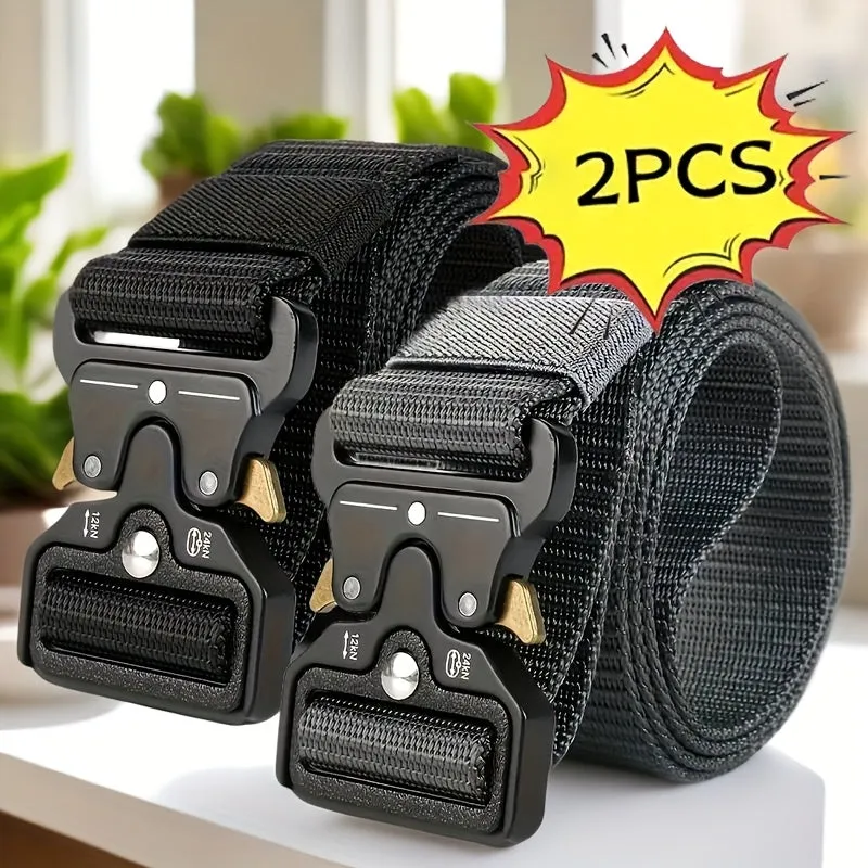 2 Pack FLAGIA Adjustable Quick Release Belts Casual Sports Style
