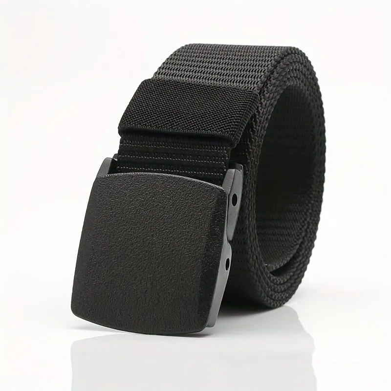 4pcs Adjustable Men's Nylon Belts Navy Brown Beige Tan for Hiking Camping
