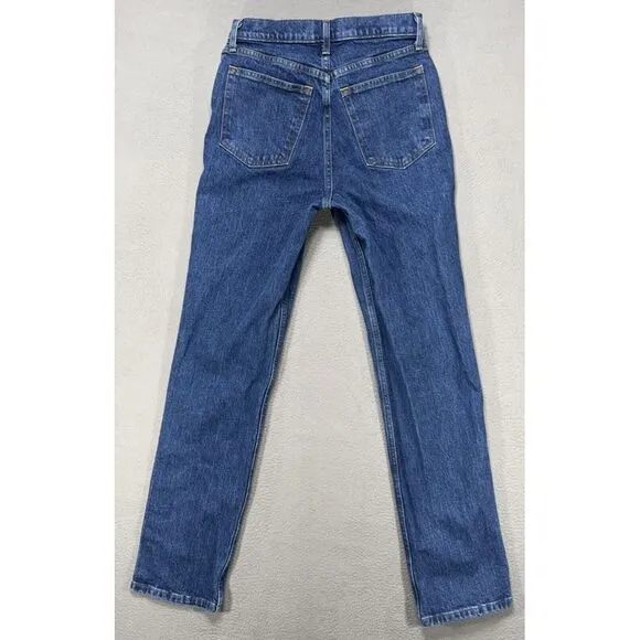 Abercrombie &amp; Fitch Jeans Sz‎ 28x31 90's Straight Ultra High Rise Mom Dark Denim