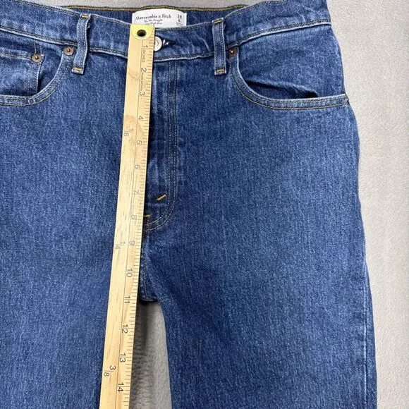 Abercrombie &amp; Fitch Jeans Sz‎ 28x31 90's Straight Ultra High Rise Mom Dark Denim