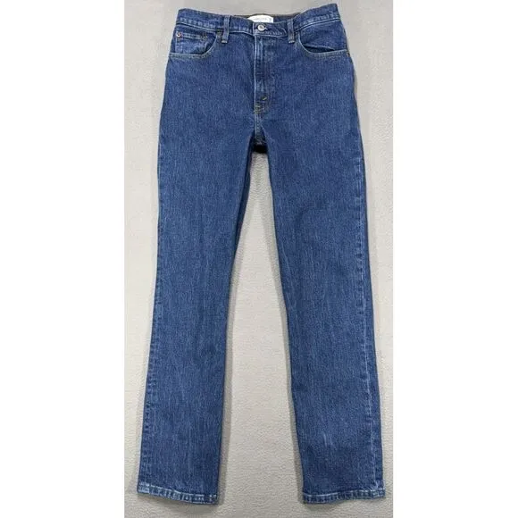 Abercrombie &amp; Fitch Jeans Sz‎ 28x31 90's Straight Ultra High Rise Mom Dark Denim