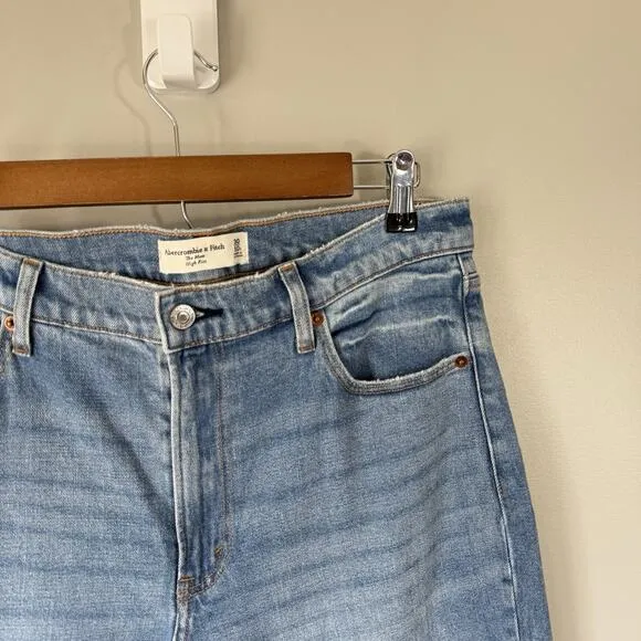 Abercrombie &amp; Fitch Women The Mom High Rise Medium Wash Jeans Blue Sz 30/10s NEW