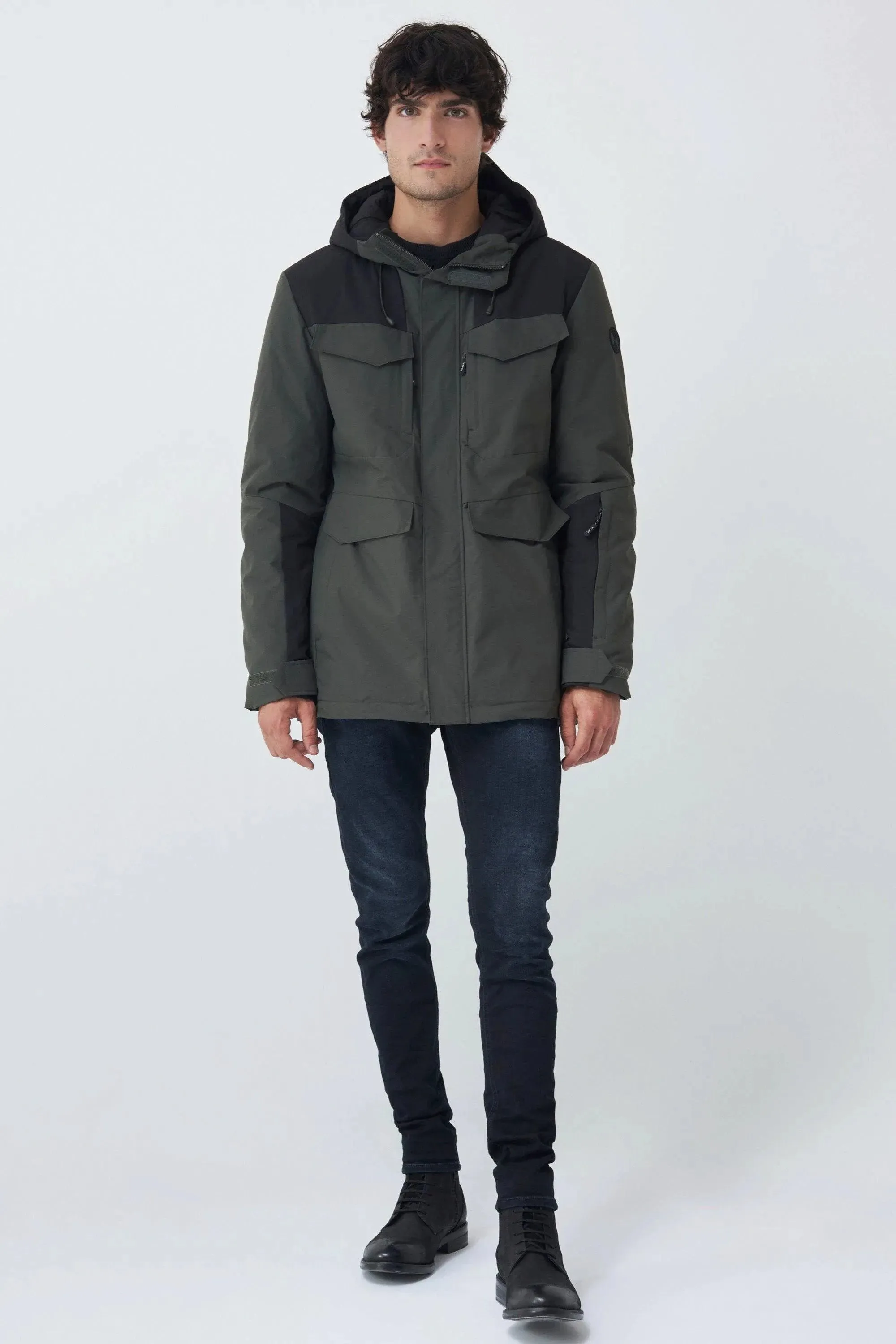Abrigo Estilo Parka Slim Con Relleno