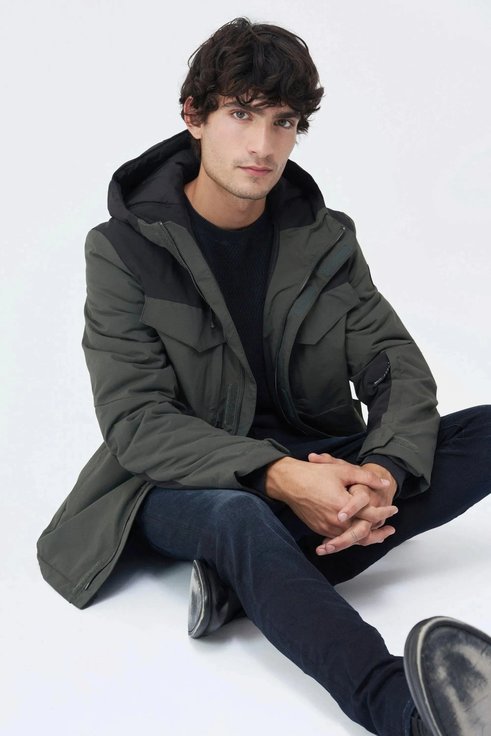 Abrigo Estilo Parka Slim Con Relleno