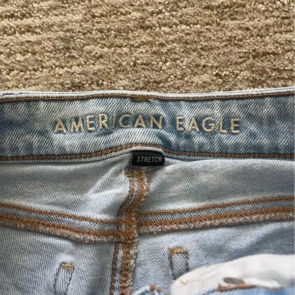 AEO Destroyed Stretch Mom Jeans
