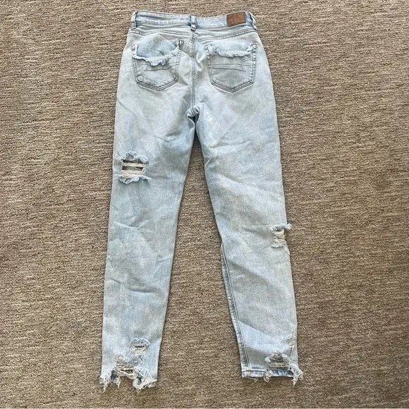 AEO Destroyed Stretch Mom Jeans