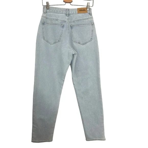 Afends. Blondie's Vintage Slim Fit High Waist Light Wash Denim Blue Jeans