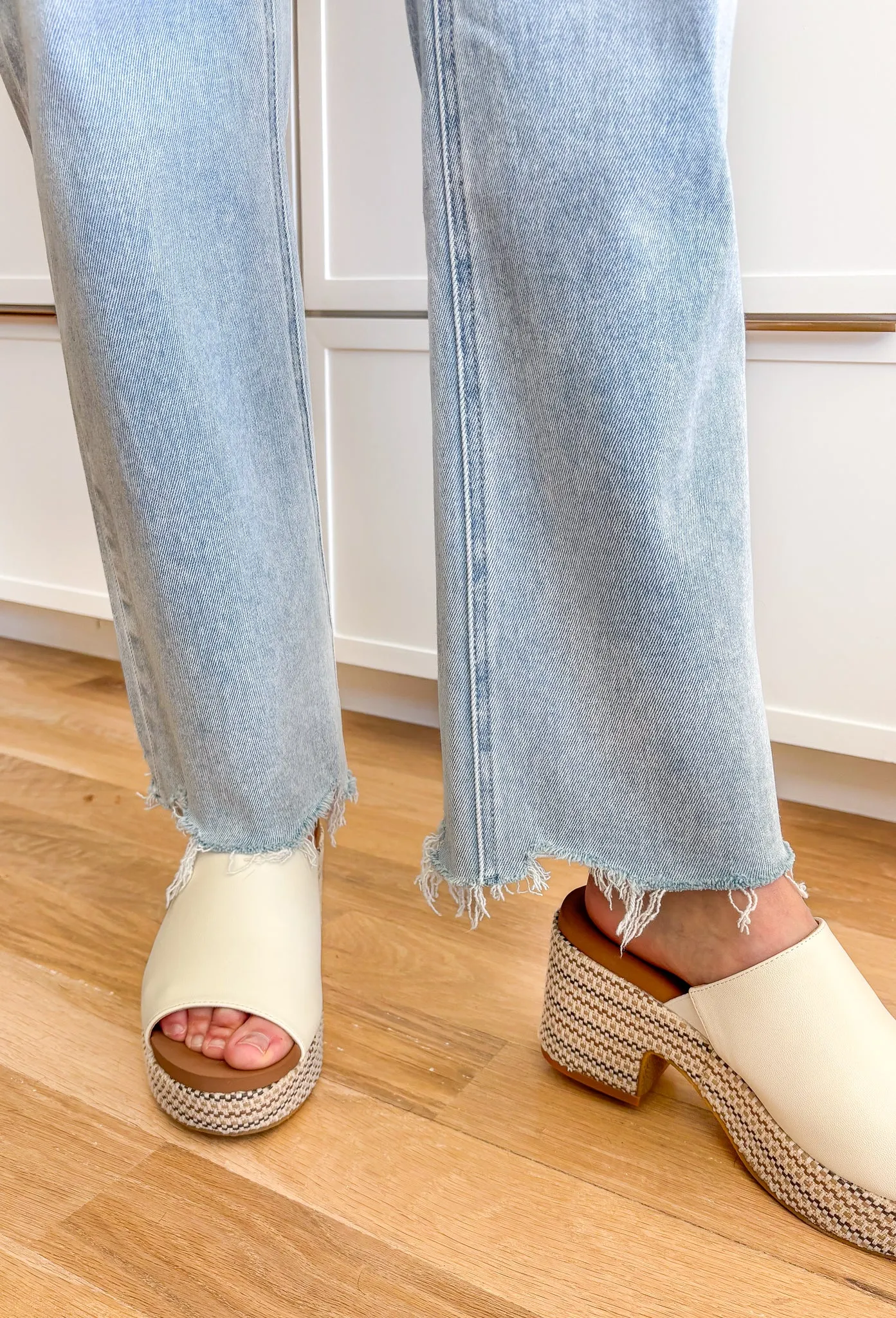 Aileeah Light Wash Slim Wide Jean by Vervet