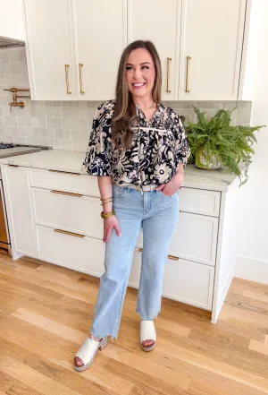 Aileeah Light Wash Slim Wide Jean by Vervet