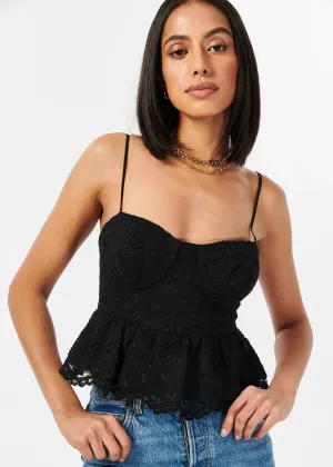 Alexandra Lace Bustier in Black